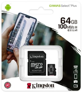 KINGSTON Micro SDXC 64GB SDCS2/64GB U1A1 Canvas Select Plus 100Mb/s class 10