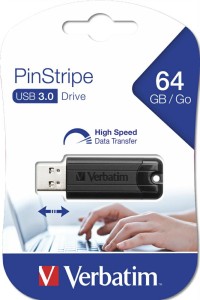 Verbatim USB 3.0 Pendrive PinStripe64GB 49318