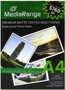 MEDIARANGE Papier 130g op-100 A4 Mat MRINK101