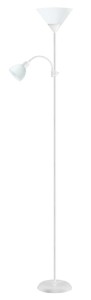 PLATINET Lampa podłogowa E27+E14 45177 biała PFLF066W