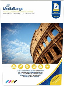 MEDIARANGE Papier 135g op-100 A4 Glossy MRINK107 5760dpi