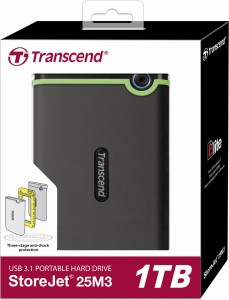 TRANSCEND Dysk 2,5" USB 3.1 1TB 25M3 StoreJet H3 TS1TSJ25M3