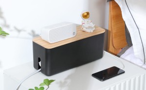 Organizer na Kable Listwy AG381D drewno Czarny