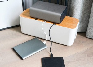 Organizer na Kable Listwy AG381I  drewno biały
