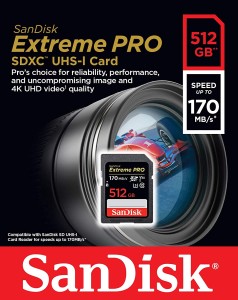 SanDisk SDXC 512GB Extreme PRO 170/90MB SDSDXXY-512G-GN4IN U3 class 10 V30