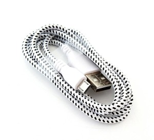Kabel USB 2.0 AM/BM5p mikro USB 1m KK21L biały oplot
