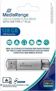 MEDIARANGE USB 3.0  Pendrive 128GB MR938 USBC DUAL