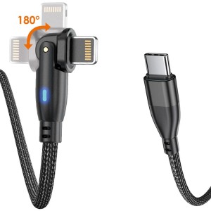 Kabel USB Lightning 1,5m Spider obrotowy  180 27W KAB000353