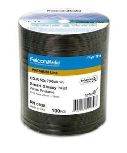 FALCON CD-R x52 700MB GLOSSY PRINT s-100 SMART WHITE PRINTABLE