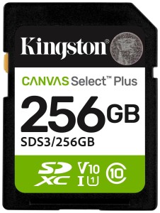 KINGSTON SDXC 256GB class 10 SDS3/256GB Canvas Select plus 150/MB/s