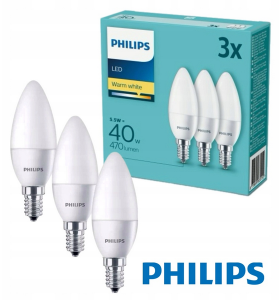 PHILIPS Żarówki LED E14 5W/40 3 sztuki 2700K 470l