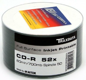 RITEK CD-R PRINTABLE biały FF s-50 (traxdata) 901SP50NOPCPL TRCPW50