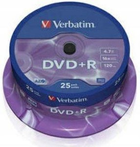 Verbatim DVD+R x16 4,7GB AZO c-25 43500