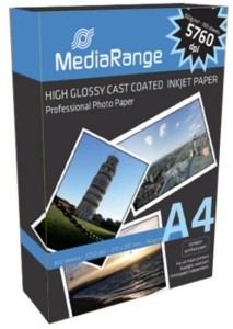 MEDIARANGE Papier 160g op-100 A4 Glossy MRINK105 5760dpi