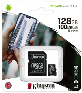 KINGSTON Micro SDXC 128GB SDCS2/128GB U1 Canvas Select Plus 100Mb/s class 10