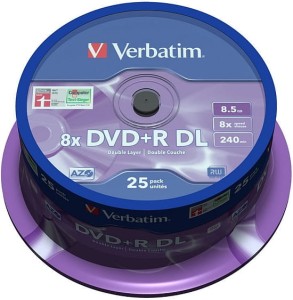 Verbatim DVD+R DL x8 8,5GB PRINT FF c-25 43667