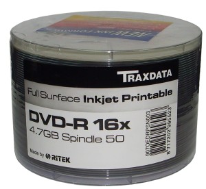 RITEK DVD-R x16 4,7GB PRINT FF s-50 traxdata 907SP50NOPCPL TRDPW50
